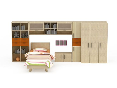 3d卧室<font class='myIsRed'>整体家具</font>免费模型