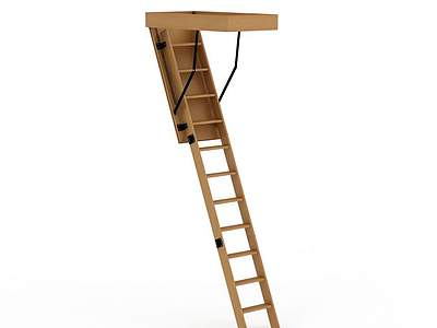 木制梯子模型3d模型