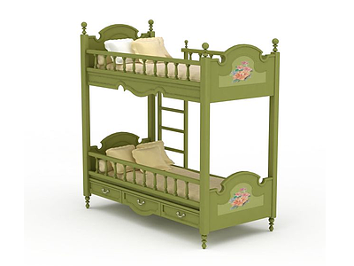 3d双层儿童床免费模型