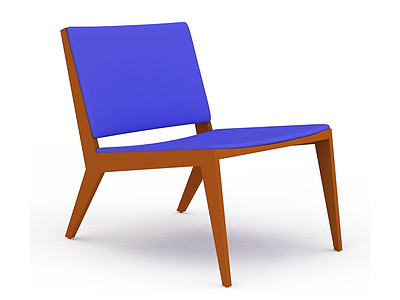 3d蓝色曲面餐椅模型