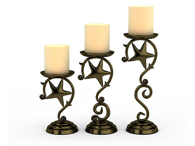 3d铁艺蜡烛免费模型
