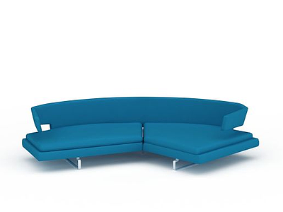 蓝色环形沙发模型3d模型