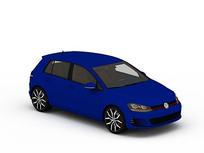蓝色大众汽车模型3d模型