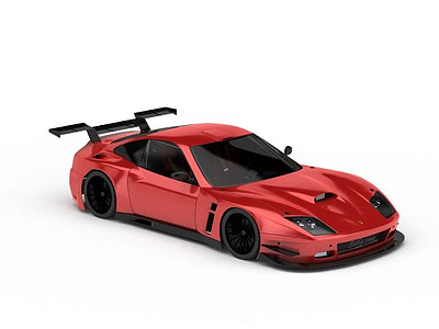 红色炫酷跑车模型3d模型