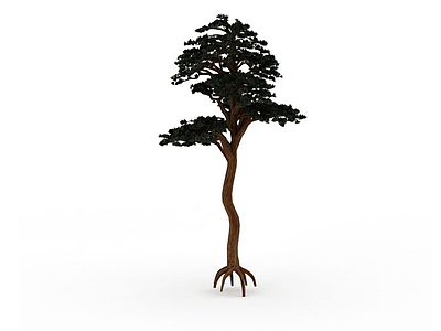 直杆绿树模型3d模型