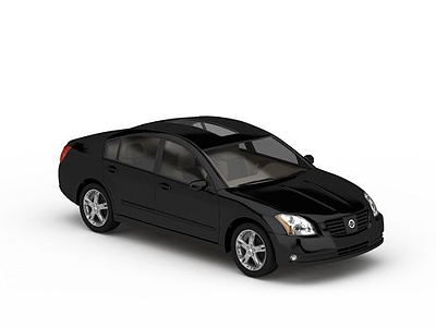 家庭黑色轿车模型3d模型