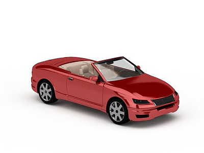 红色敞篷车模型3d模型
