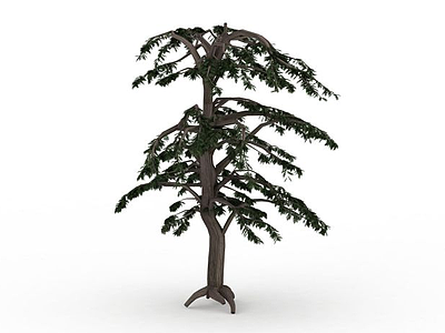3d山坡绿树模型