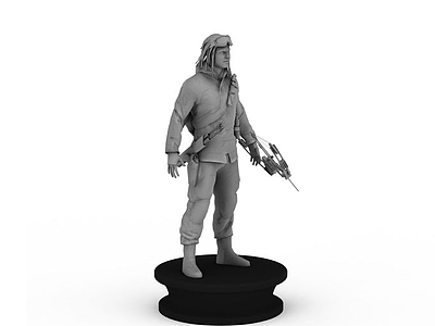 3d猎人雕像免费模型