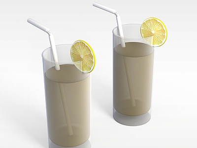 3d柠檬汁模型