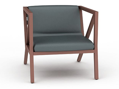 3d实木扶手椅子模型