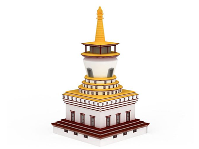 3d藏式塔免费模型