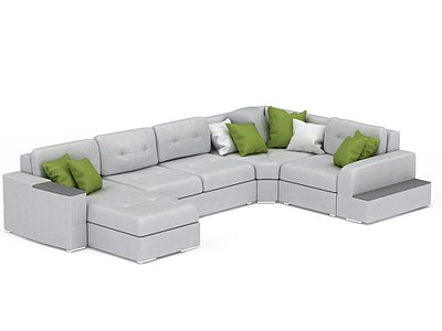 白色转角沙发模型3d模型