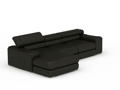 黑色商务沙发模型3d模型