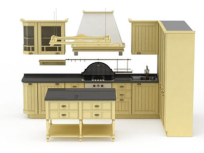 3d厨房橱柜模型