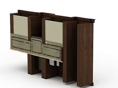 实木橱柜模型3d模型