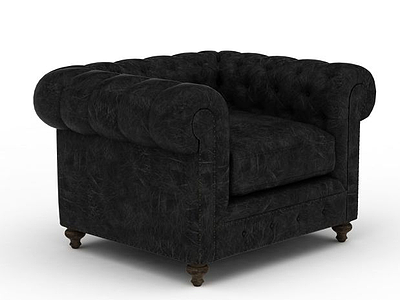 3d黑色单人沙发椅模型