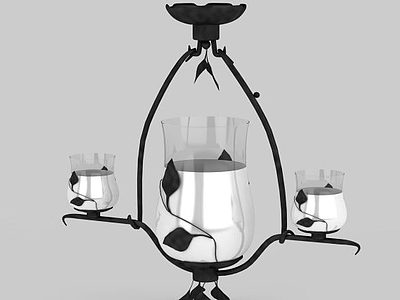 3d杯状玻璃吊灯免费模型