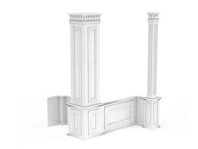柱和护墙板组合模型3d模型