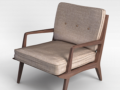 3d软面木质椅模型