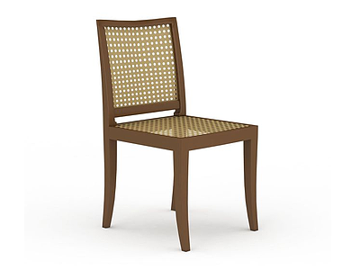 圆孔木质椅子模型3d模型