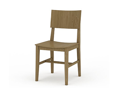 3d简约木质餐椅模型