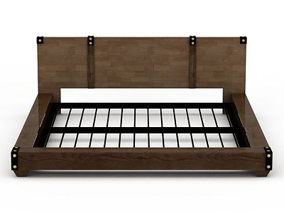 3d木质床架免费模型