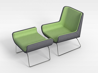 3d绿色休闲椅模型