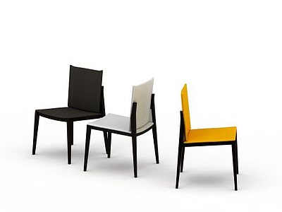 3d餐桌木质椅子模型