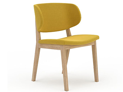 3d软面木质椅模型