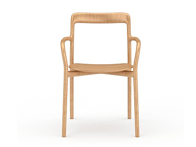3d无背木质圈椅免费模型