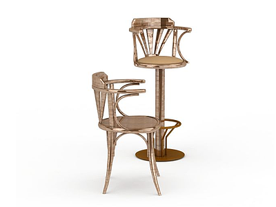 3d现代欧式椅子组合模型