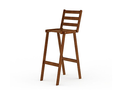 3d简约木质吧椅免费模型