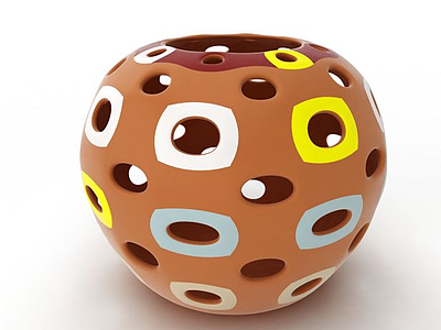 3d现代精美陶瓷罐子模型