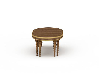 3d木质圆形餐桌免费模型