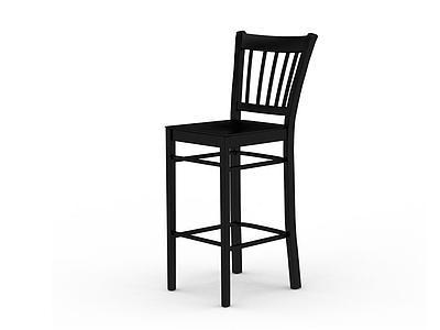 精美黑色中式高脚方椅模型3d模型