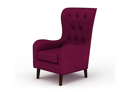 紫色休闲椅模型3d模型