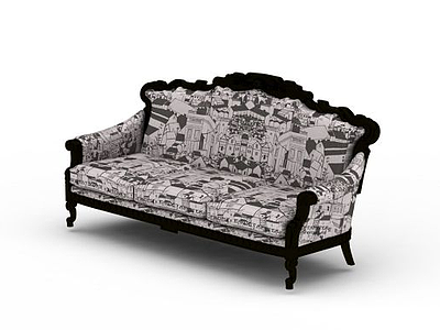 3d欧式风格沙发椅模型