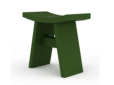 3d实木弧形凳免费模型