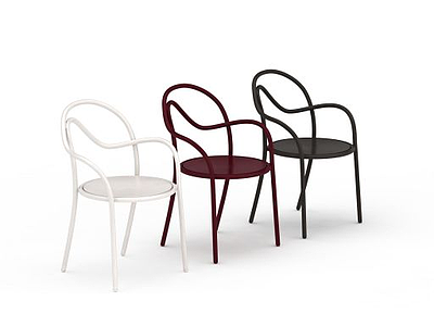 3d简易铁艺餐椅免费模型
