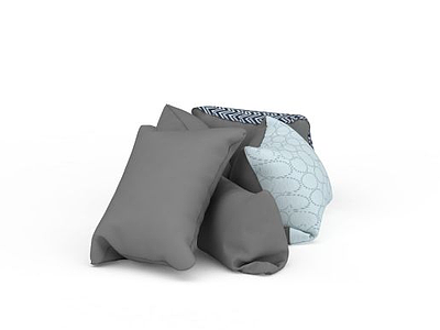 3d简易灰色抱枕免费模型