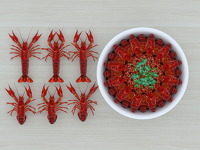 3d食物小龙虾模型