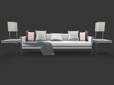 新中式沙发茶几模型3d模型