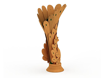 创意孔雀花瓶模型3d模型