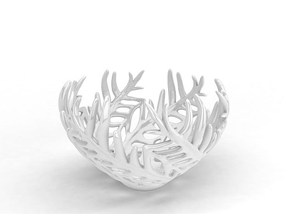 3d白色陶瓷艺术陈设模型