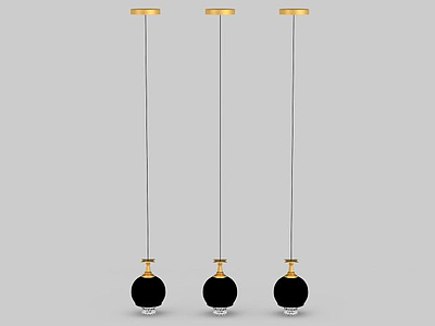 创意黑色吊灯模型3d模型