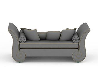 复古灰色沙发模型3d模型