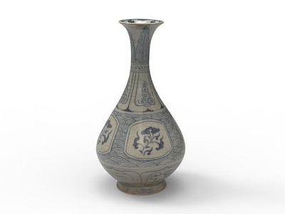 3d瓷器花瓶模型