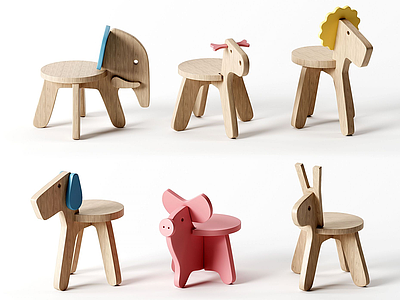 北欧儿童椅3d模型