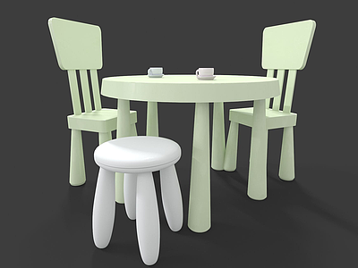 儿童桌椅模型3d模型